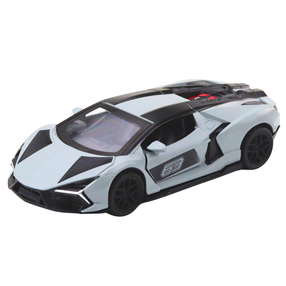 Sports Car Metal Race Drive Opening Doors Gray 1:32