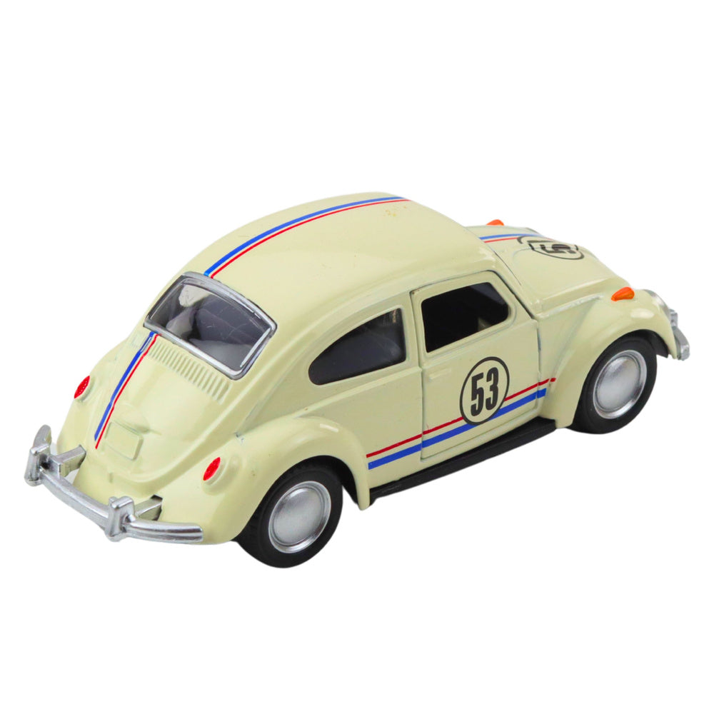 Classic Car Beetle Metal Drive Opening Doors Beige 1:32