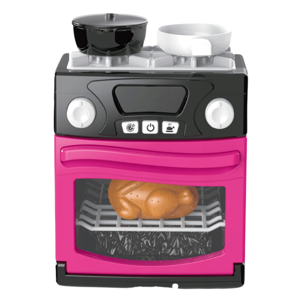 Spielküche mit Backofen, Lebensmitteln, Lichtern, Geräuschen, Rosa