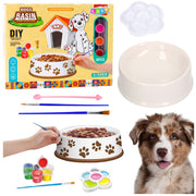 Creative Set Dog Bowl For Painting Paints Brushes DIY 6 pcs.