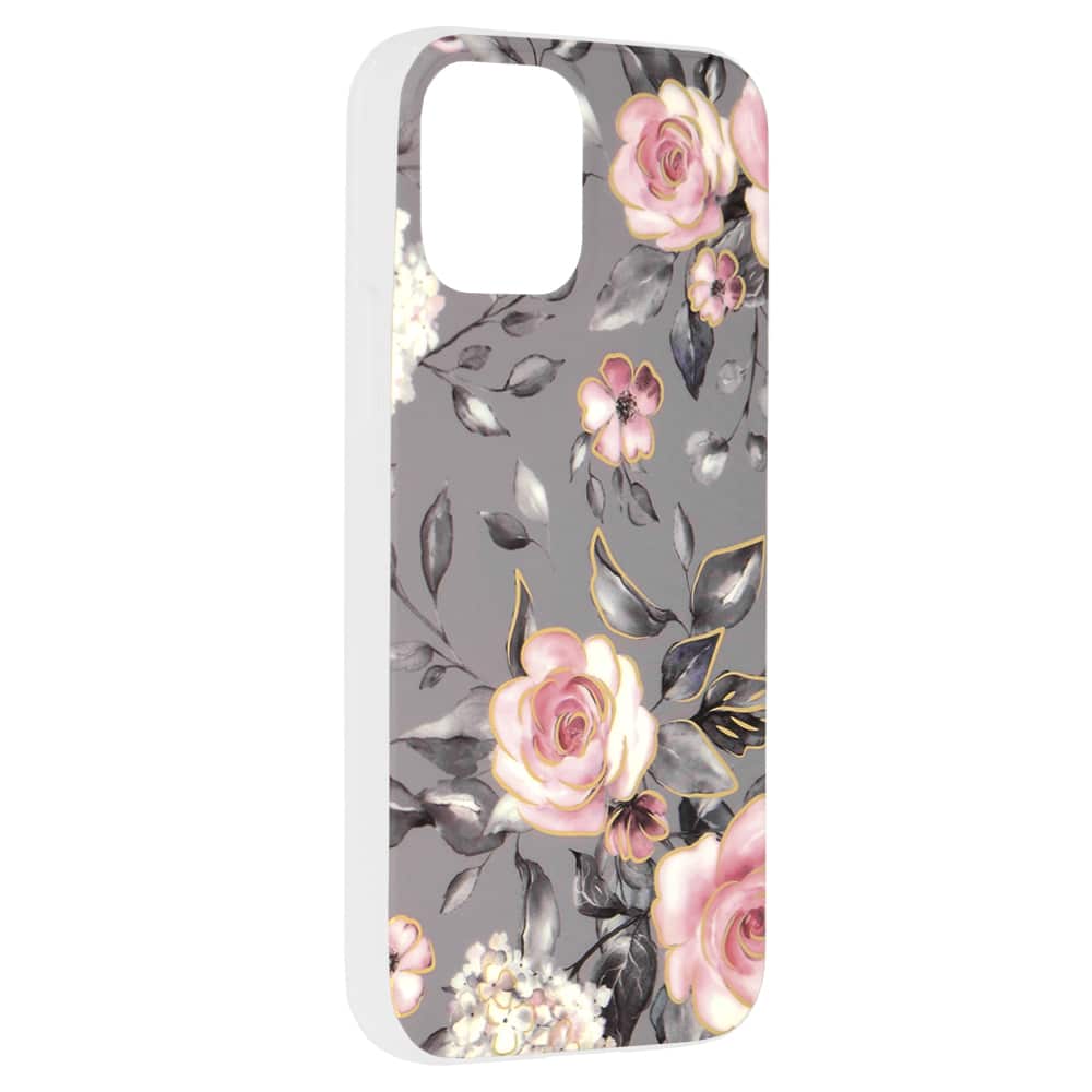 Techsuit Marble Series kryt na iPhone 12 Bloom of Ruth Gray