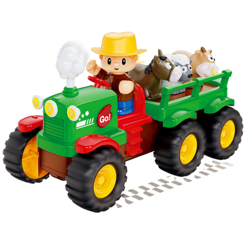 Edukativni traktor sa prikolicom i farmerom sa zvučnim efektima - village