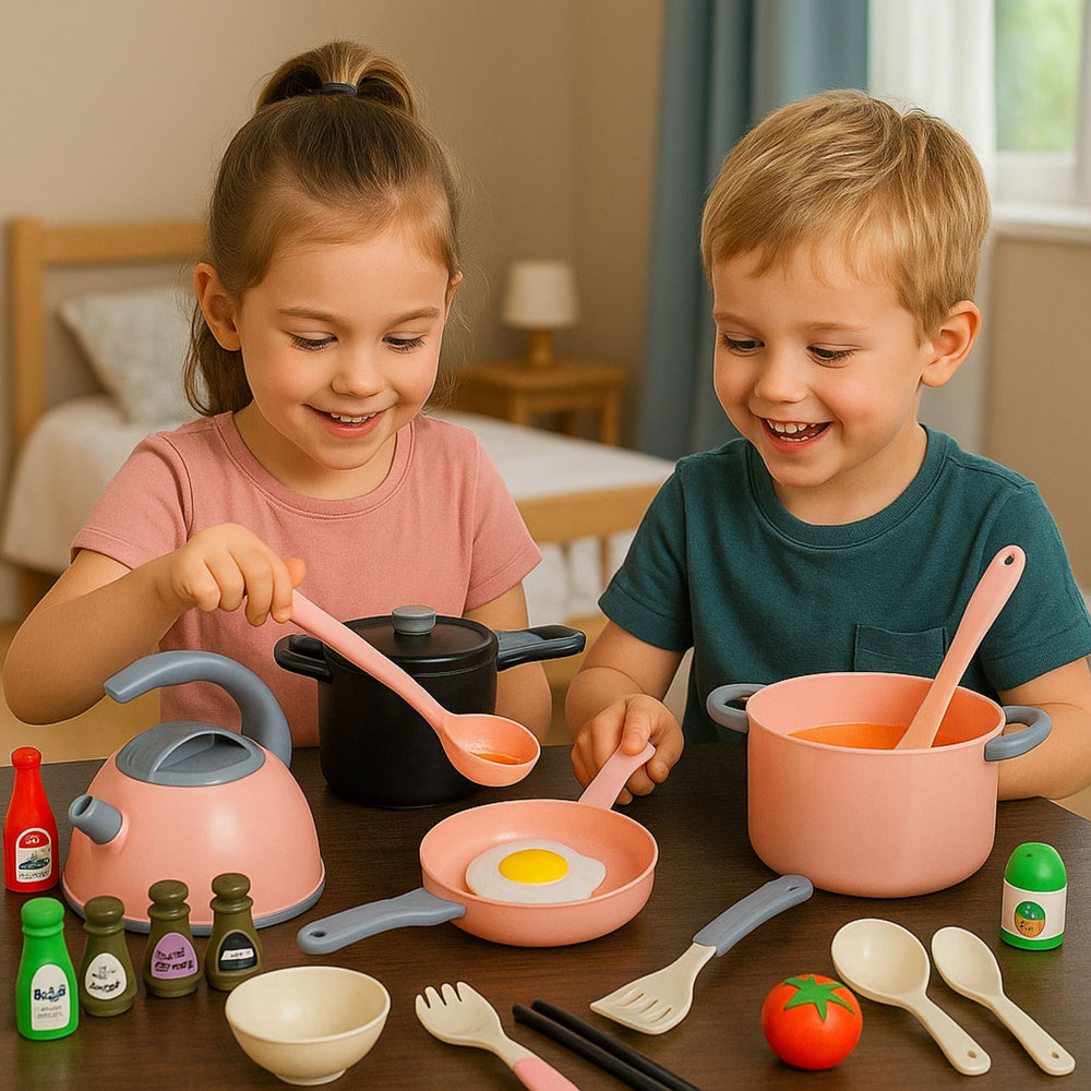 Kitchen Set Pots Cooking Accessories Food Pink 32 pcs.
