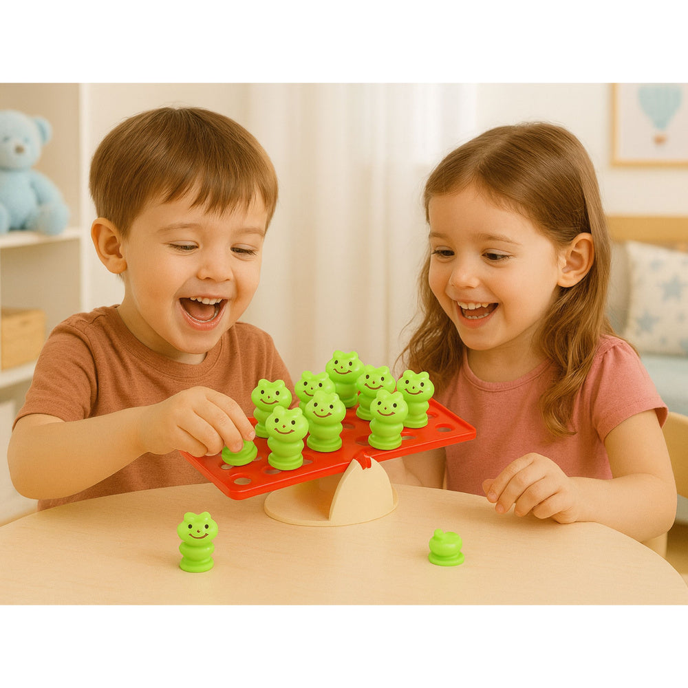 Educational Skill Game for Children Balancing Frogs