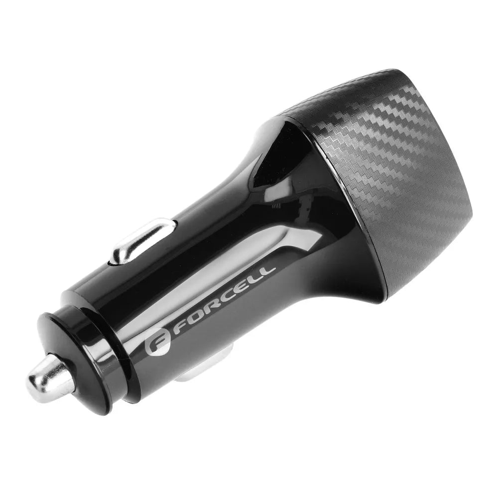 FORCELL CARBON autonabíječka Typ C 3.0 PD20W + Typ C 3.0 PD20W CC50-2C černá (Celkem 40W)