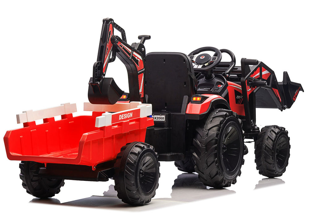 Traktor na akumulator s prikolicom SX2068 - crveni