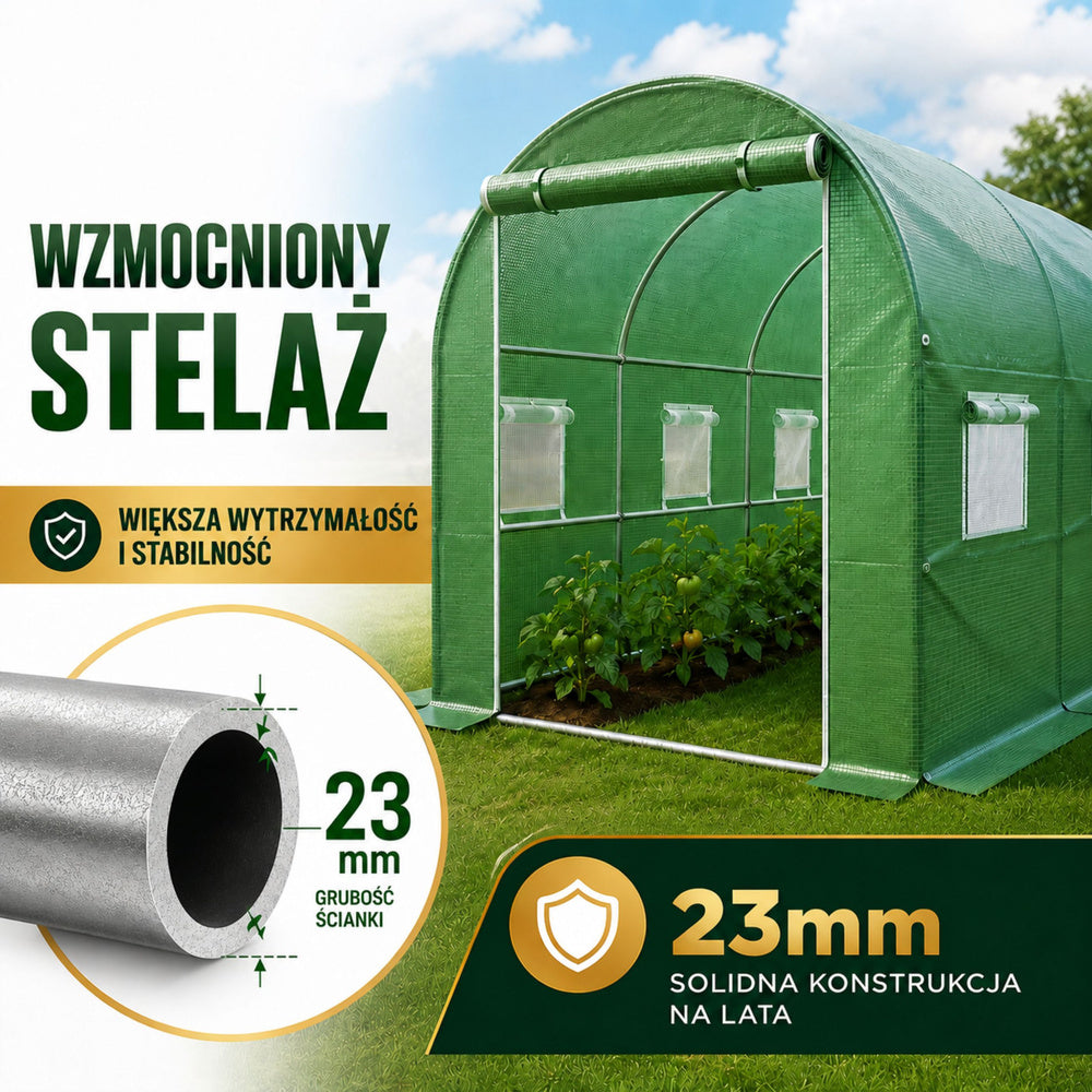 Vrtni plastenik 6 x 3 x 2M PRO FRAME - 18M² - zeleni