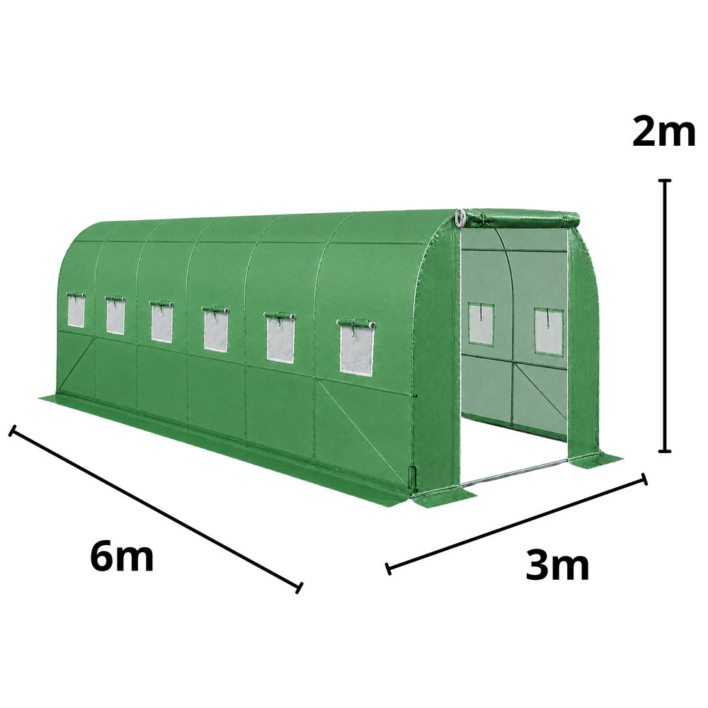 Vrtni plastenik 6 x 3 x 2M PRO FRAME - 18M² - zeleni