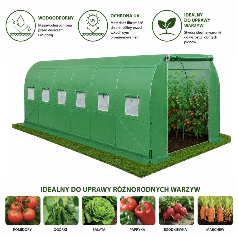 Vrtni plastenik 6 x 3 x 2M PRO FRAME - 18M² - zeleni