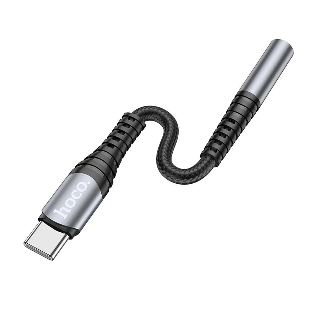 Hoco LS33 AUX 3,5 mm na USB C adaptér, šedý