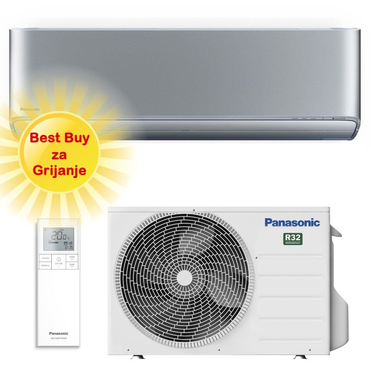 PANASONIC KLIMA UREĐAJ 2,5kW KIT-XZ25ZKE - Etherea Inverter +, za prostor do 30m2, A+++ energetska klasa, R-32