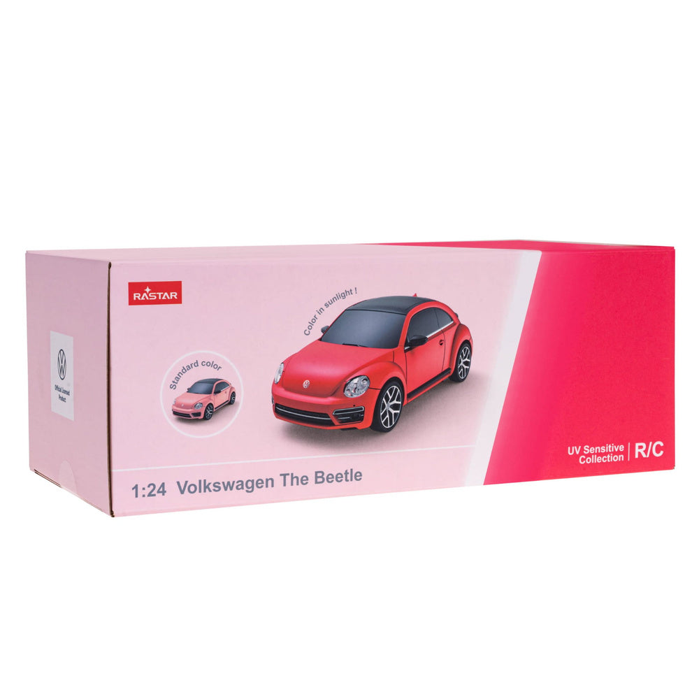 Licencirani auto na daljinsko upravljanje Volkswagen Beetle UV Sensitive Rastar 1:24 - rozi