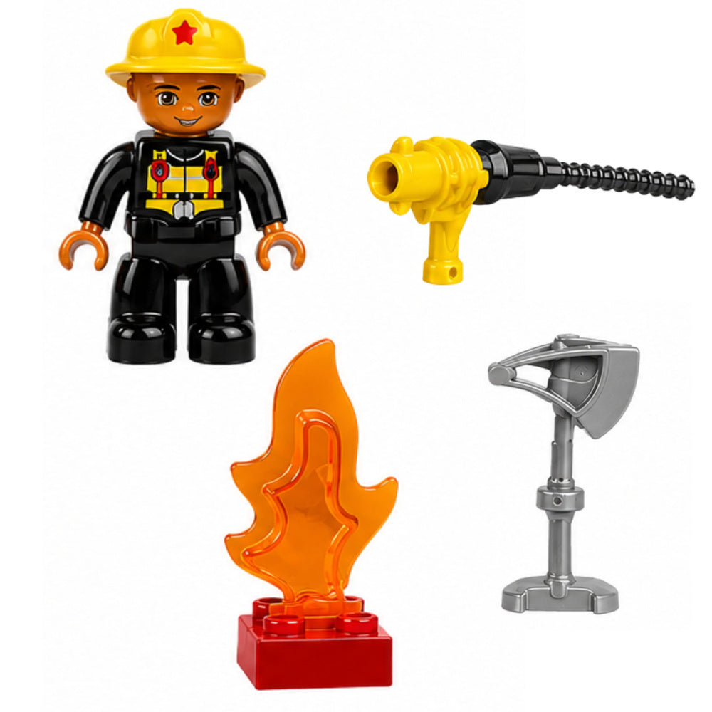 Fire Department Motorized Fire Truck Firefighter Figure Building Blocks Set