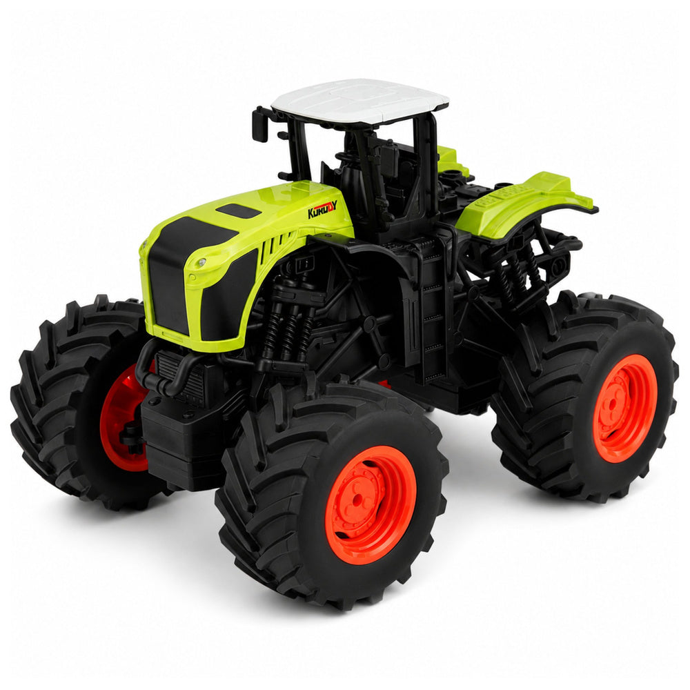 Tall Remote Controlled RC Farm Tractor Green Lights Sounds 1:16