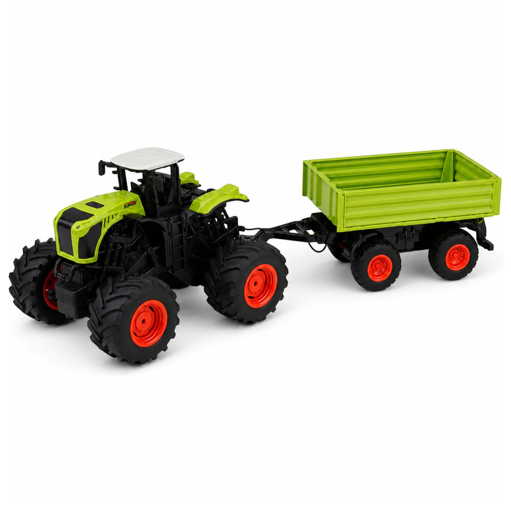 High Agricultural Tractor with Tipper Trailer, Remote Controlled, RC 1:16