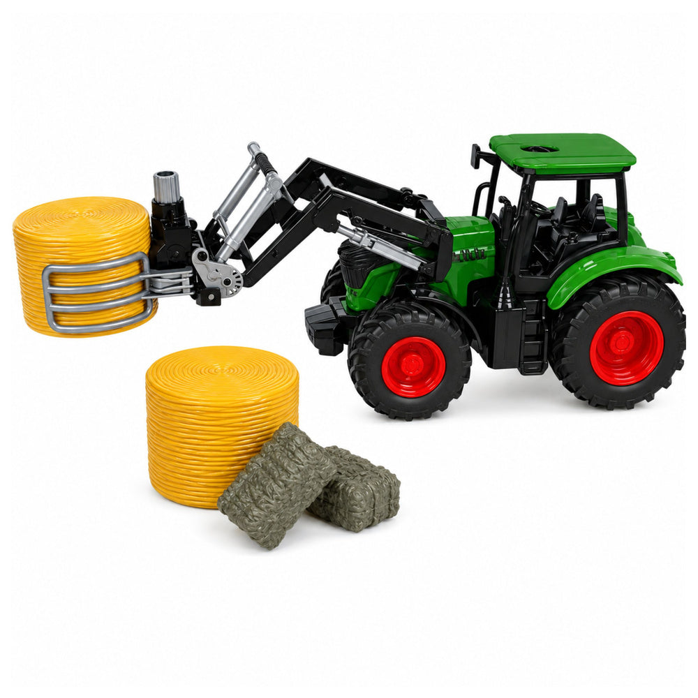 Agricultural Set Tractor with Bale Grabber Agricultural Trailer Hay 1:24