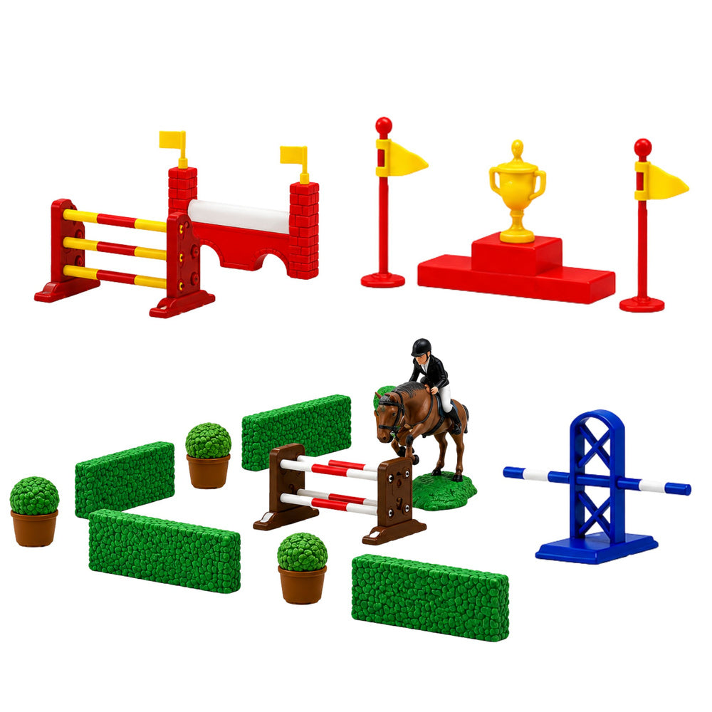 Set Farm Horse Stud Obstacle Course Stable Horses Figures 26 pcs.