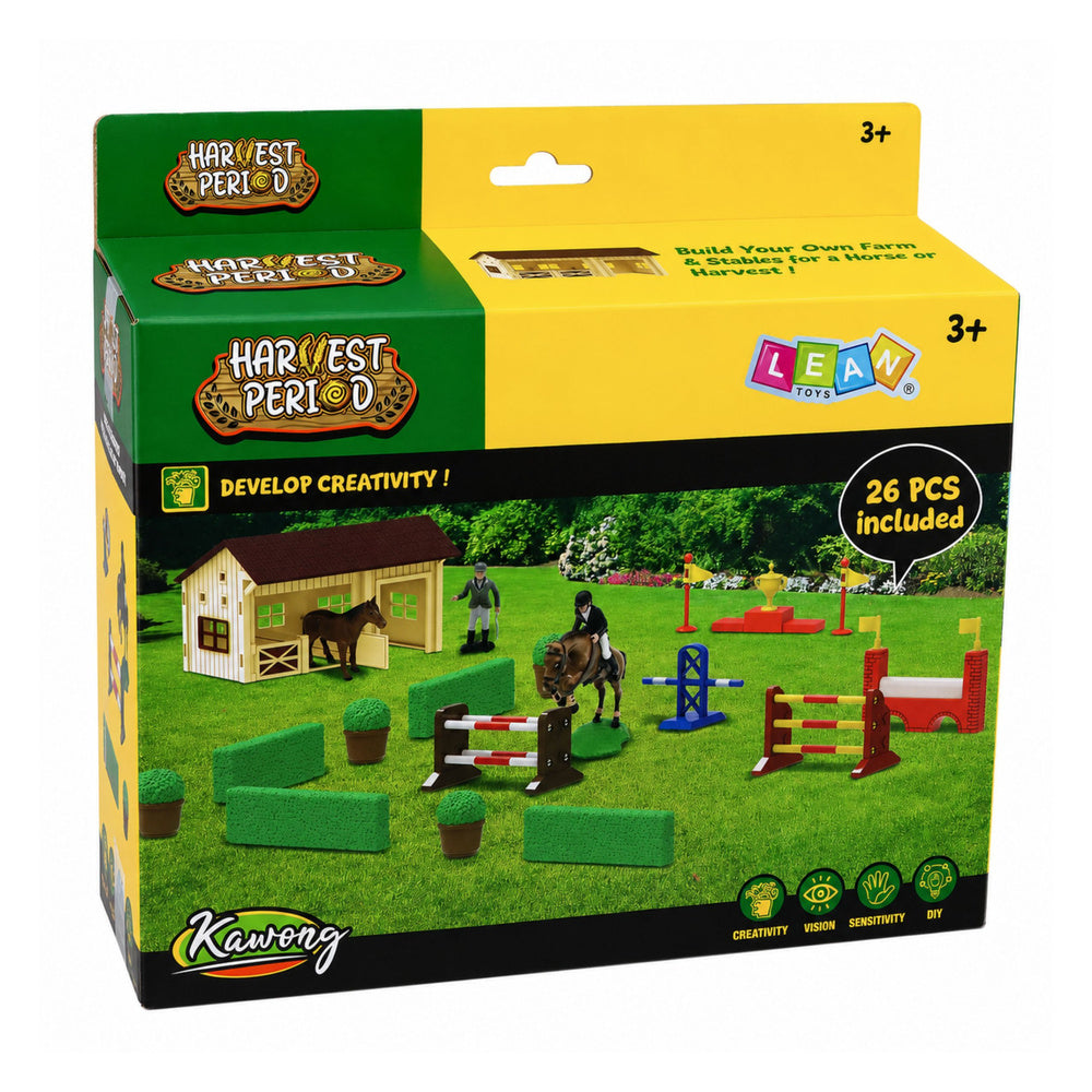 Set Farm Horse Stud Obstacle Course Stable Horses Figures 26 pcs.