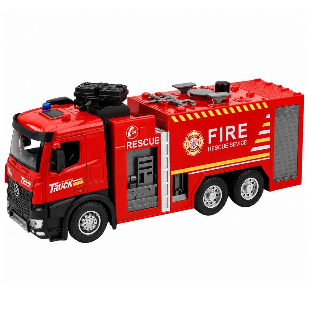 Fire Truck with Water Function, Metal Cabin, Lights, Sounds 1:12
