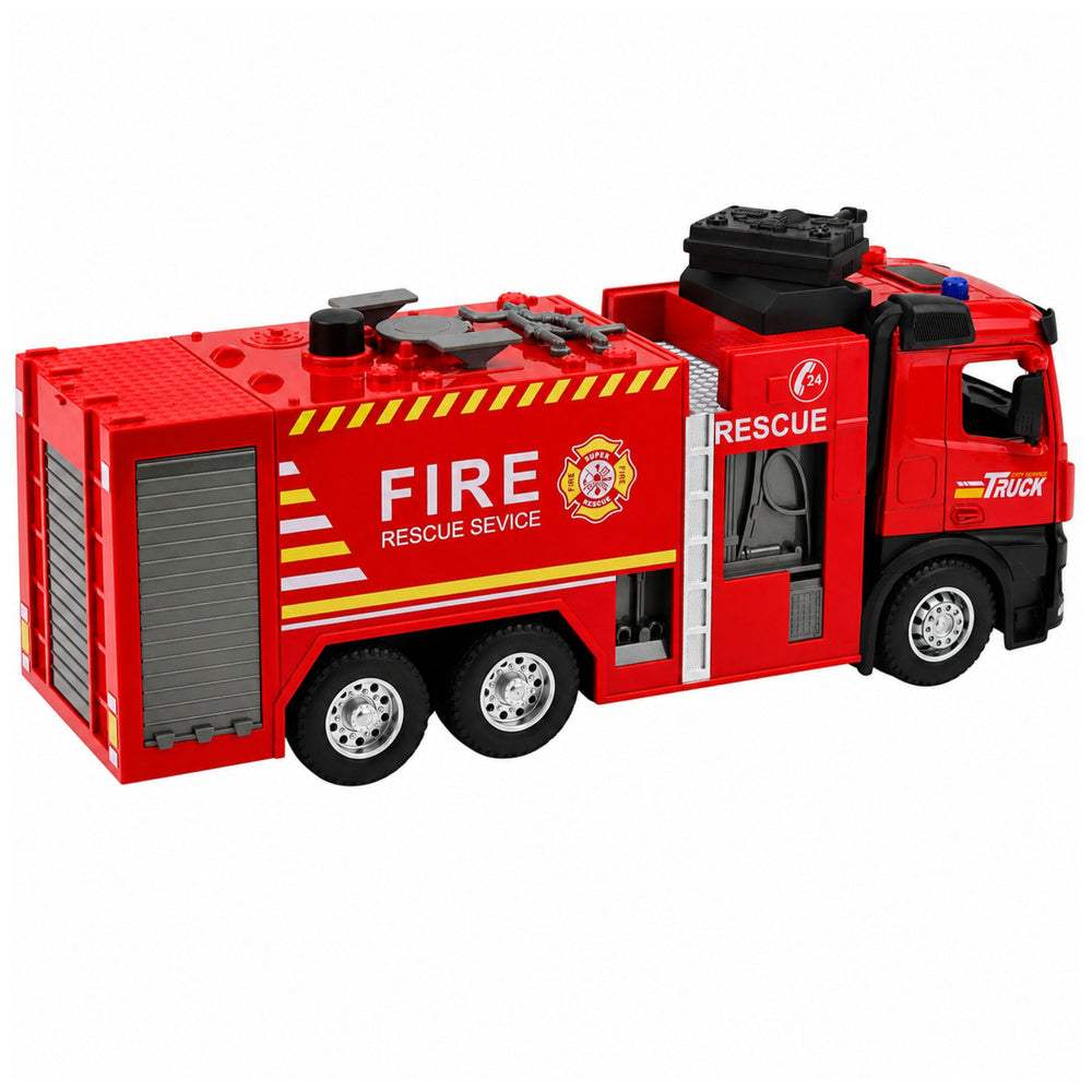 Fire Truck with Water Function, Metal Cabin, Lights, Sounds 1:12