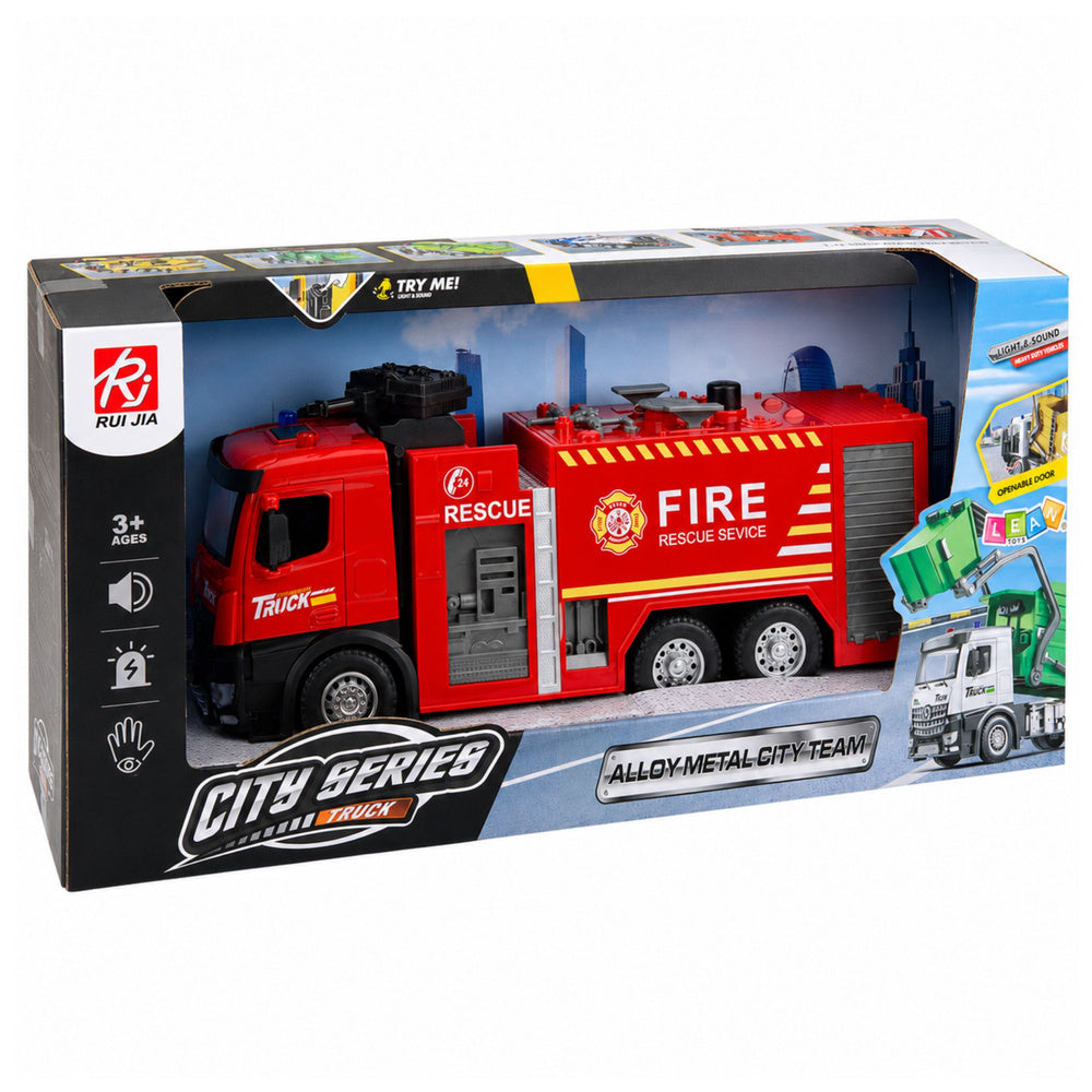 Fire Truck with Water Function, Metal Cabin, Lights, Sounds 1:12