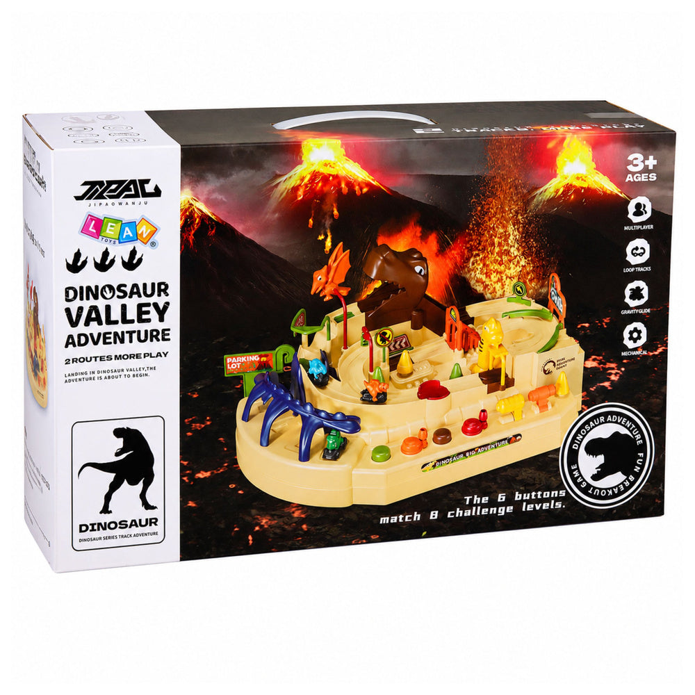 Interactive Manual Arcade Track with Dinosaurs 8 Challenges Vehicles