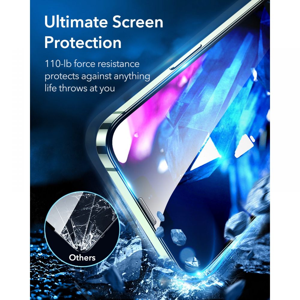 ESR ARMORITE TVRZENÉ SKLO 2KS BALENÍ PRO IPHONE 13 PRO MAX / 14 PLUS ČERNÁ