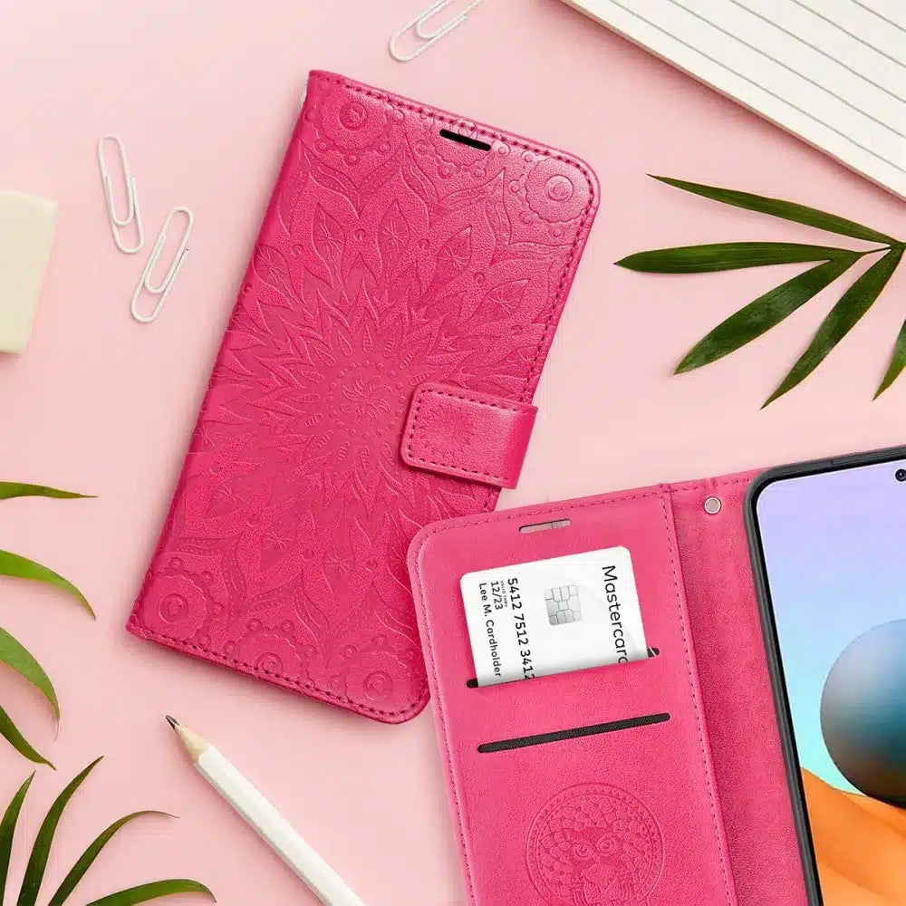 MEZZO Book case flipové pouzdro pro XIAOMI Redmi NOTE 12 5G mandala magenta