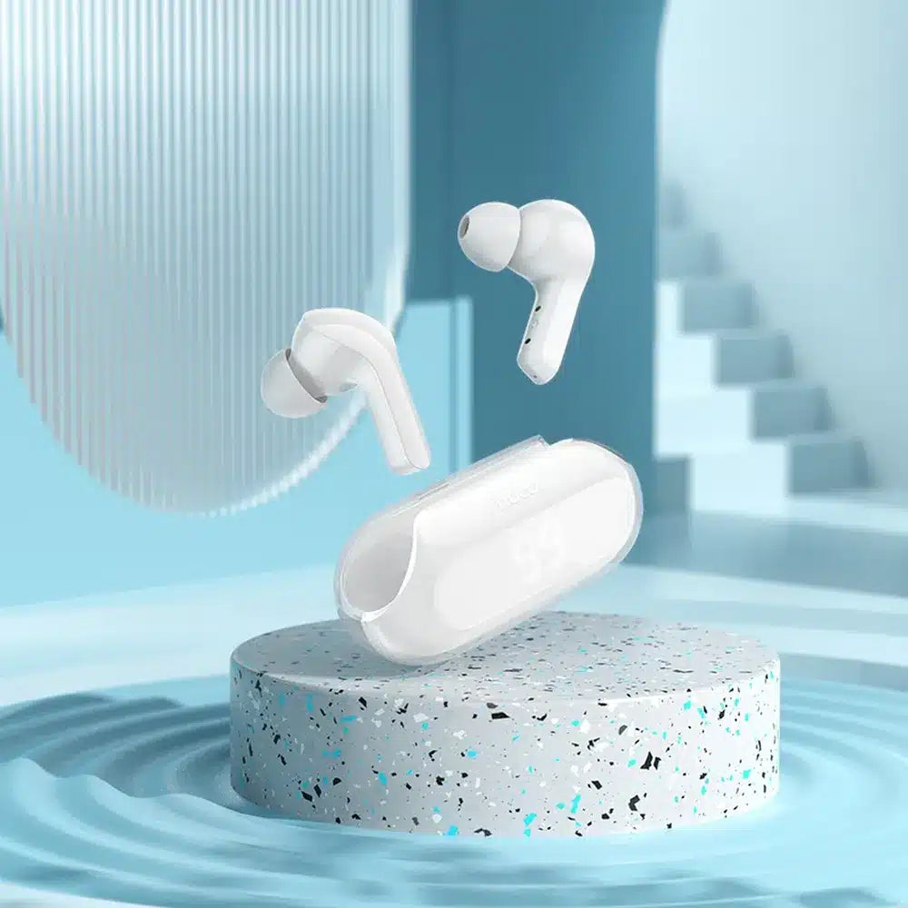HOCO bezdrátová / bluetooth stereo sluchátka TWS Bright true ENC EW39 bílá