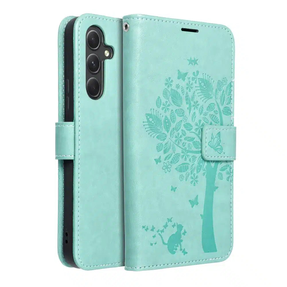 Pouzdro MEZZO Book na SAMSUNG GALAXY A54 5G, zelený strom