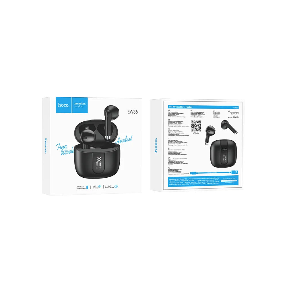 HOCO TWS EW36 Delicate bežične / bluetooth stereo slušalice crne