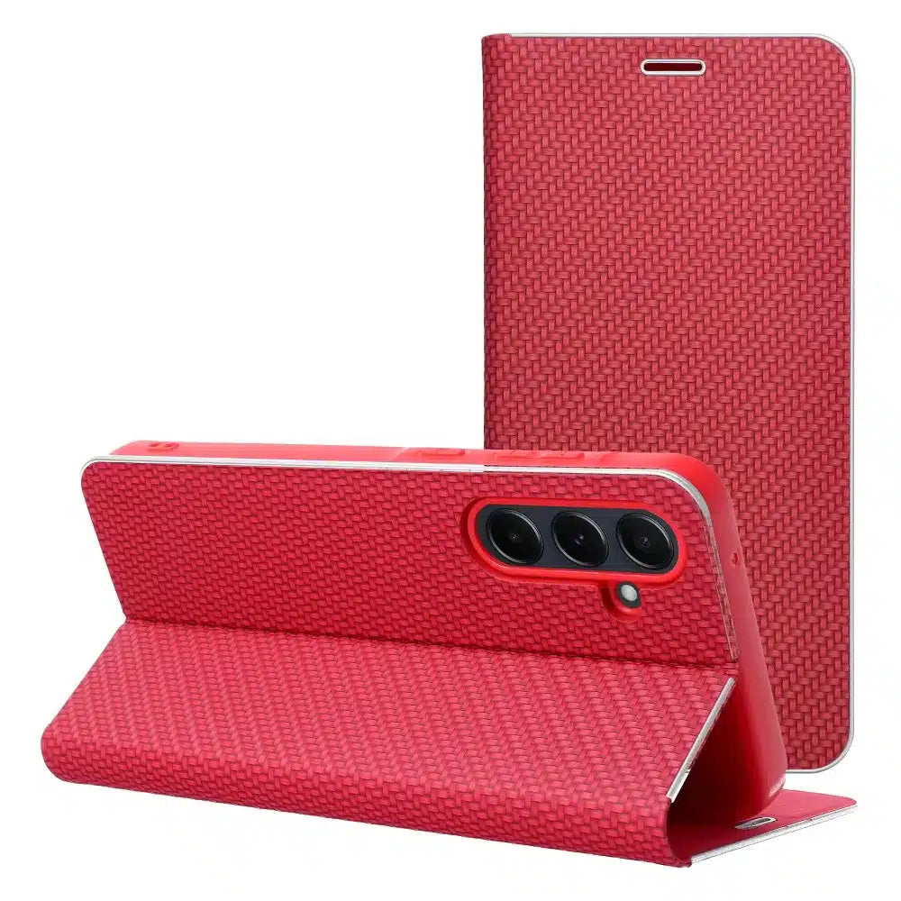 LUNA Book Carbon pouzdro pro SAMSUNG GALAXY A35 5G červené