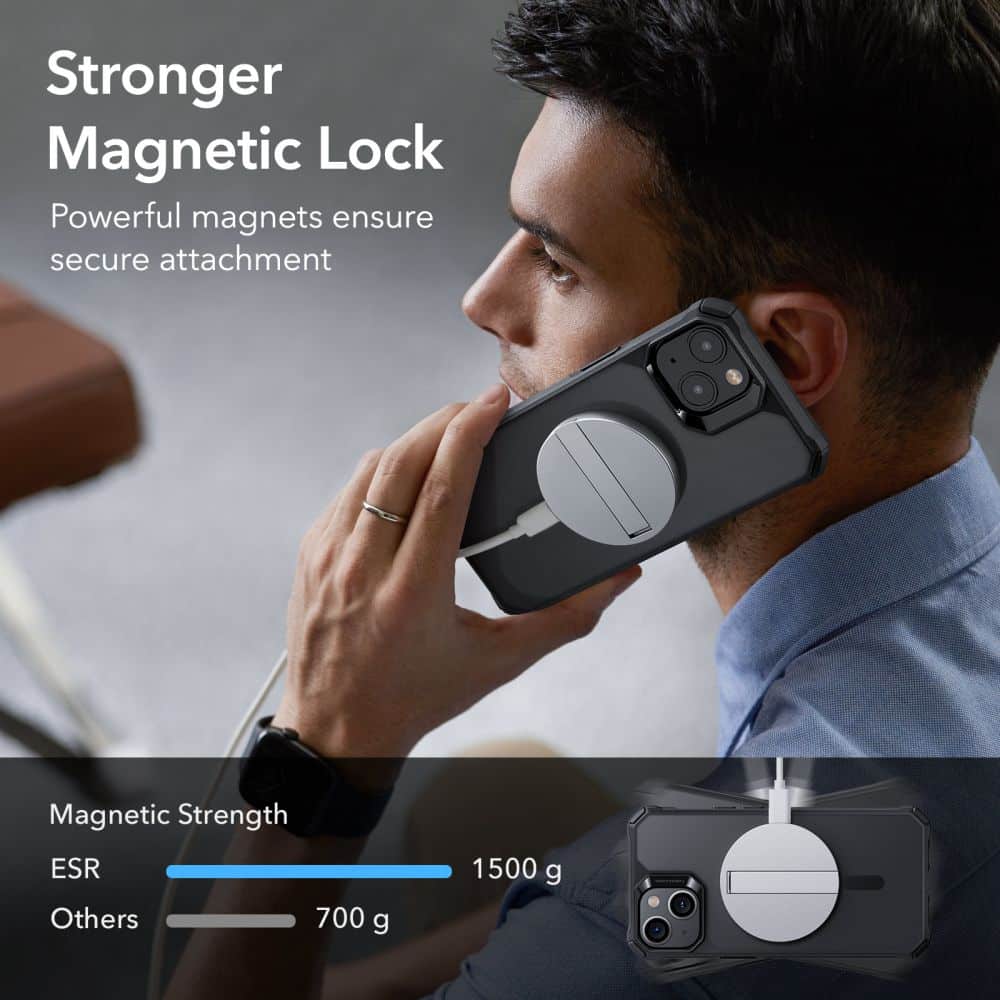 ESR AIR ARMOR HALOLOCK MAGSAFE POUZDRO PRO IPHONE 14 PLUS MRAŽENÁ ČERNÁ