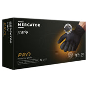 Jednokratne rukavice MERCATOR GOGRIP PRO crne bez pudera 50 kom - XL