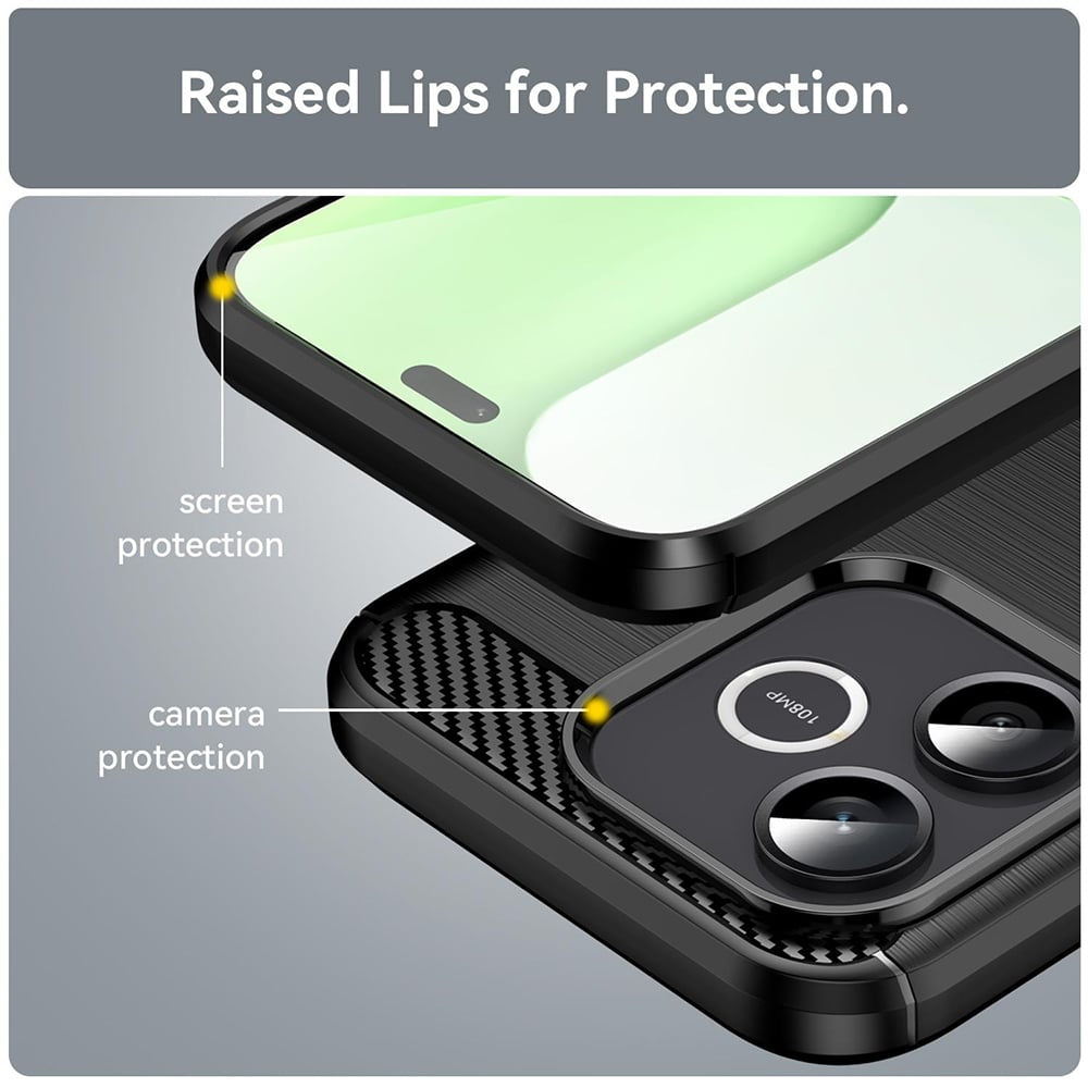 Techsuit Carbon Silicone maska za Honor 600 Lite – crna