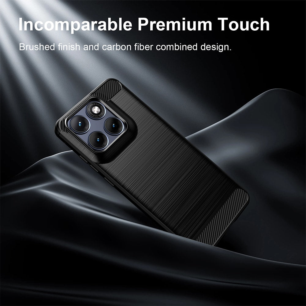 Techsuit Carbon Silicone maska za Motorola Edge 70 Fusion – crna