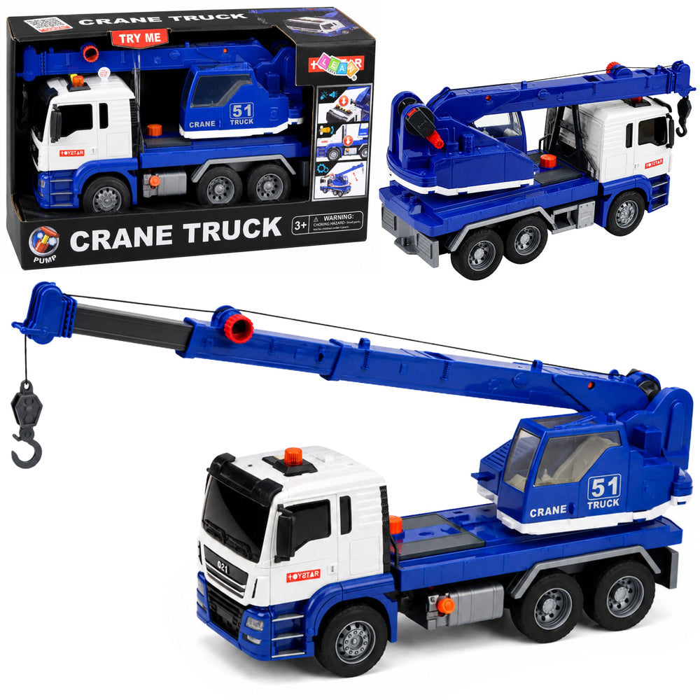Construction Crane Truck Adjustable Lights Sounds Blue