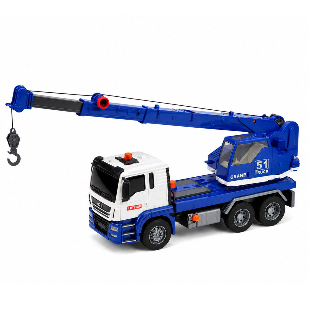 Construction Crane Truck Adjustable Lights Sounds Blue