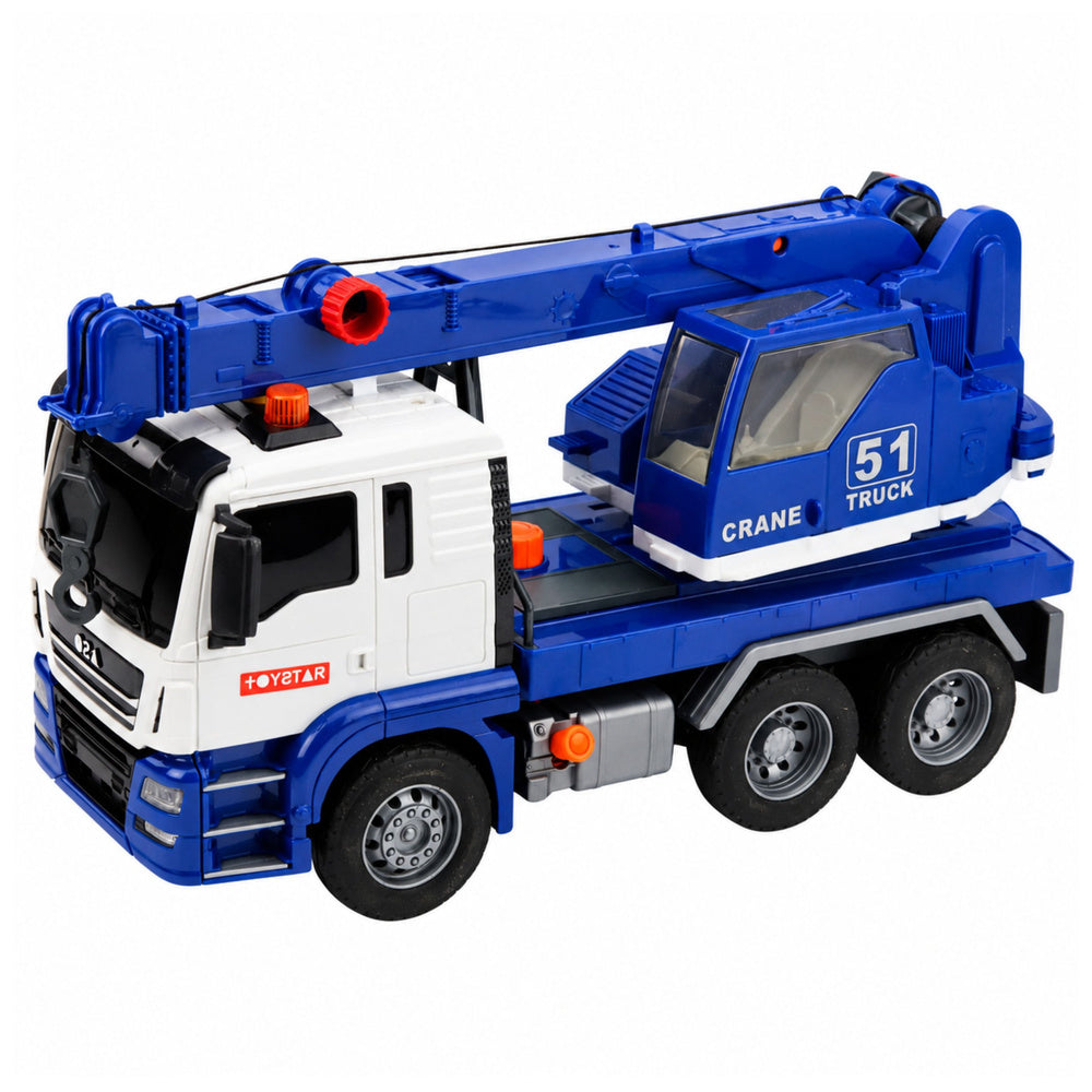 Construction Crane Truck Adjustable Lights Sounds Blue