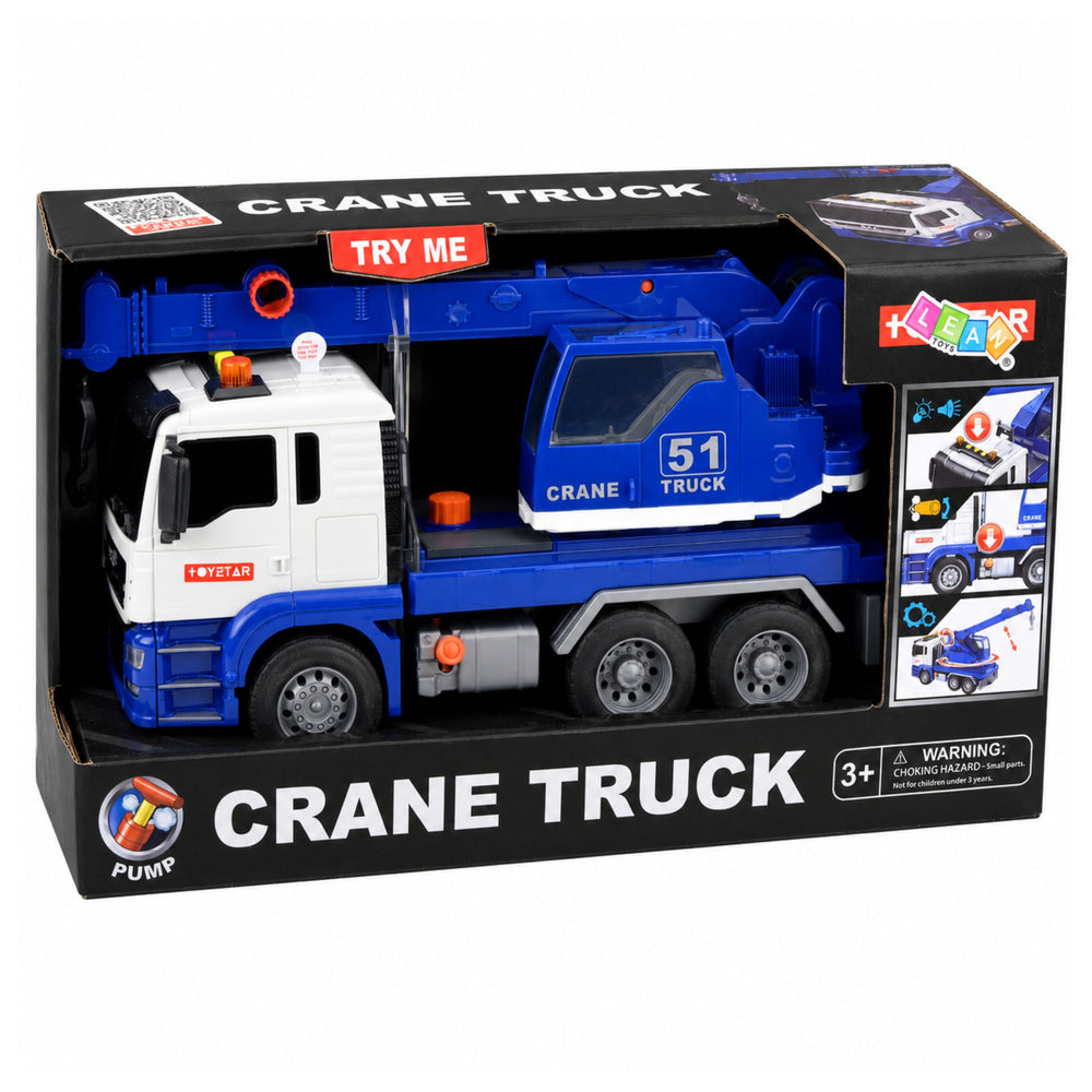 Construction Crane Truck Adjustable Lights Sounds Blue