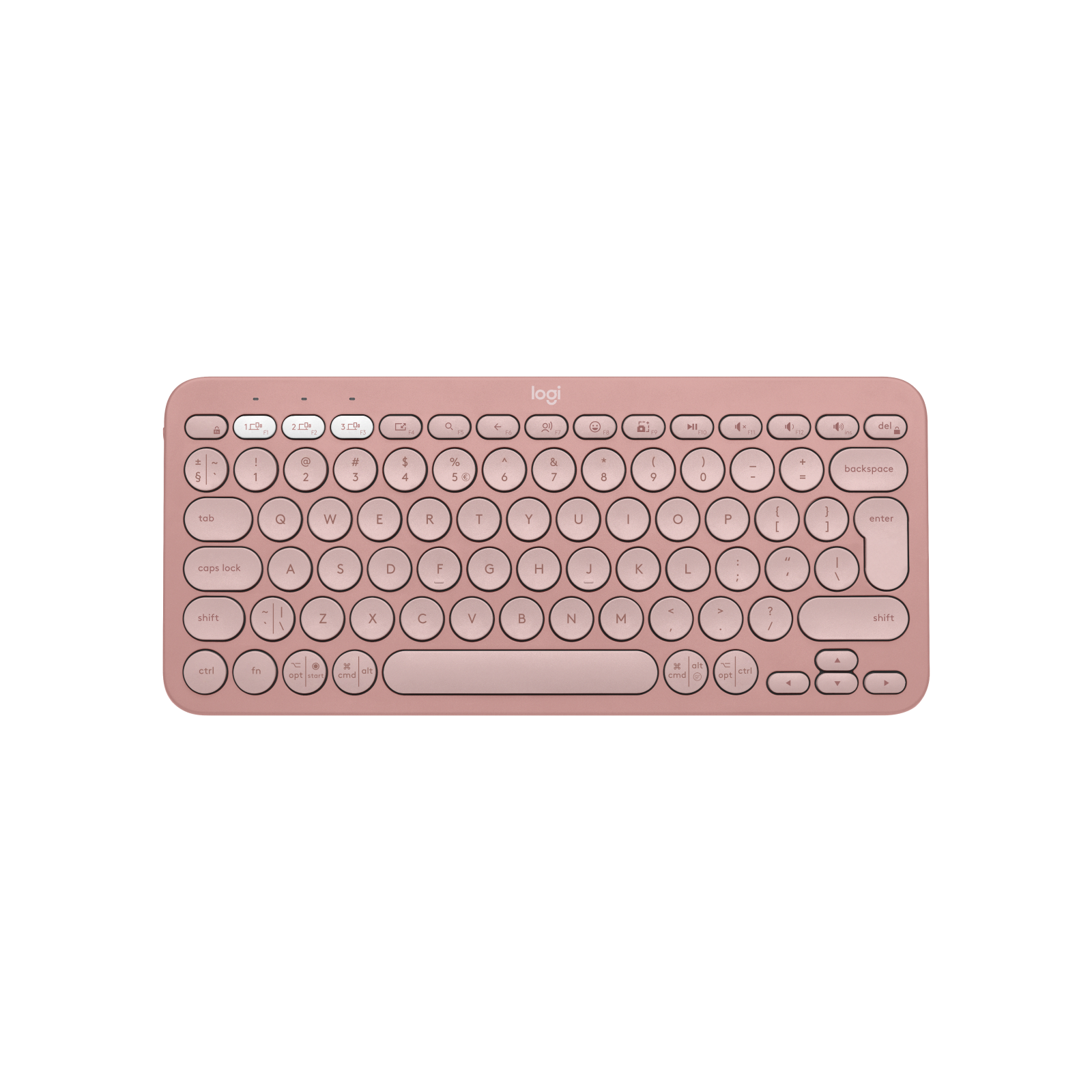 Logitech Pebble Keys 2 K380s tipkovnica RF bežični + Bluetooth QWERTY US Međunarodna Ružičasto