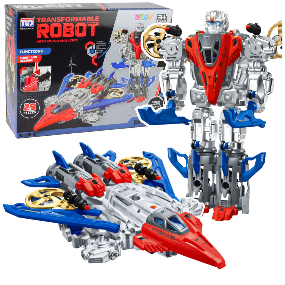 Borbeni avion-robot za slaganje 2u1 sa 29 elemenata