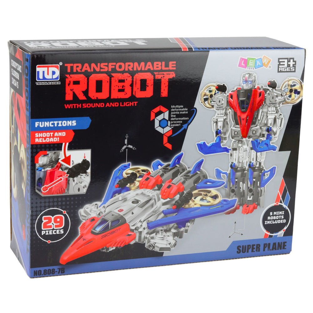 Borbeni avion-robot za slaganje 2u1 sa 29 elemenata