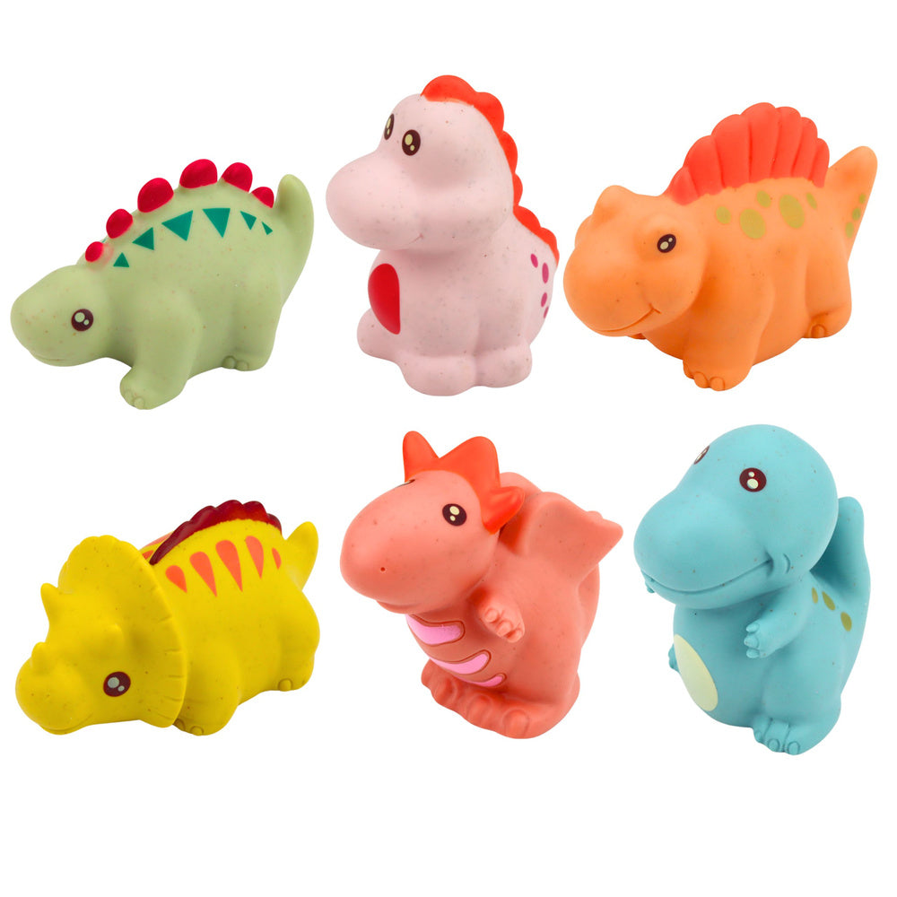 Set of educational rubber dinosaurs for bathing, pastel games, 6 pcs.
