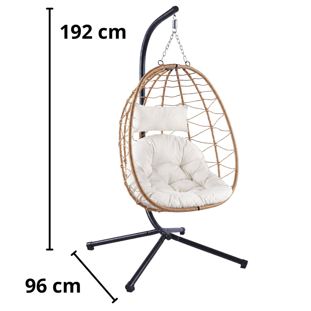 Viseća stolica jaje s jastucima Cocoon - bež