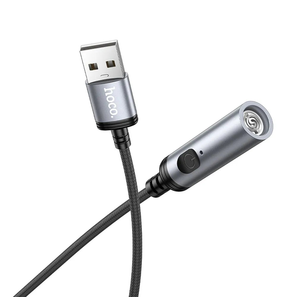 HOCO adaptér do zapalovače na USB-A konektor UA30 30 cm – černý