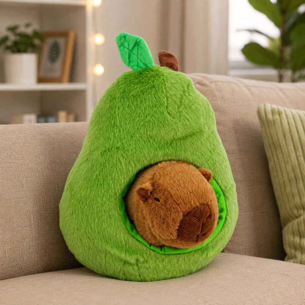 Green Avocado with Capybara 2 in 1 Plush Toy 35 cm
