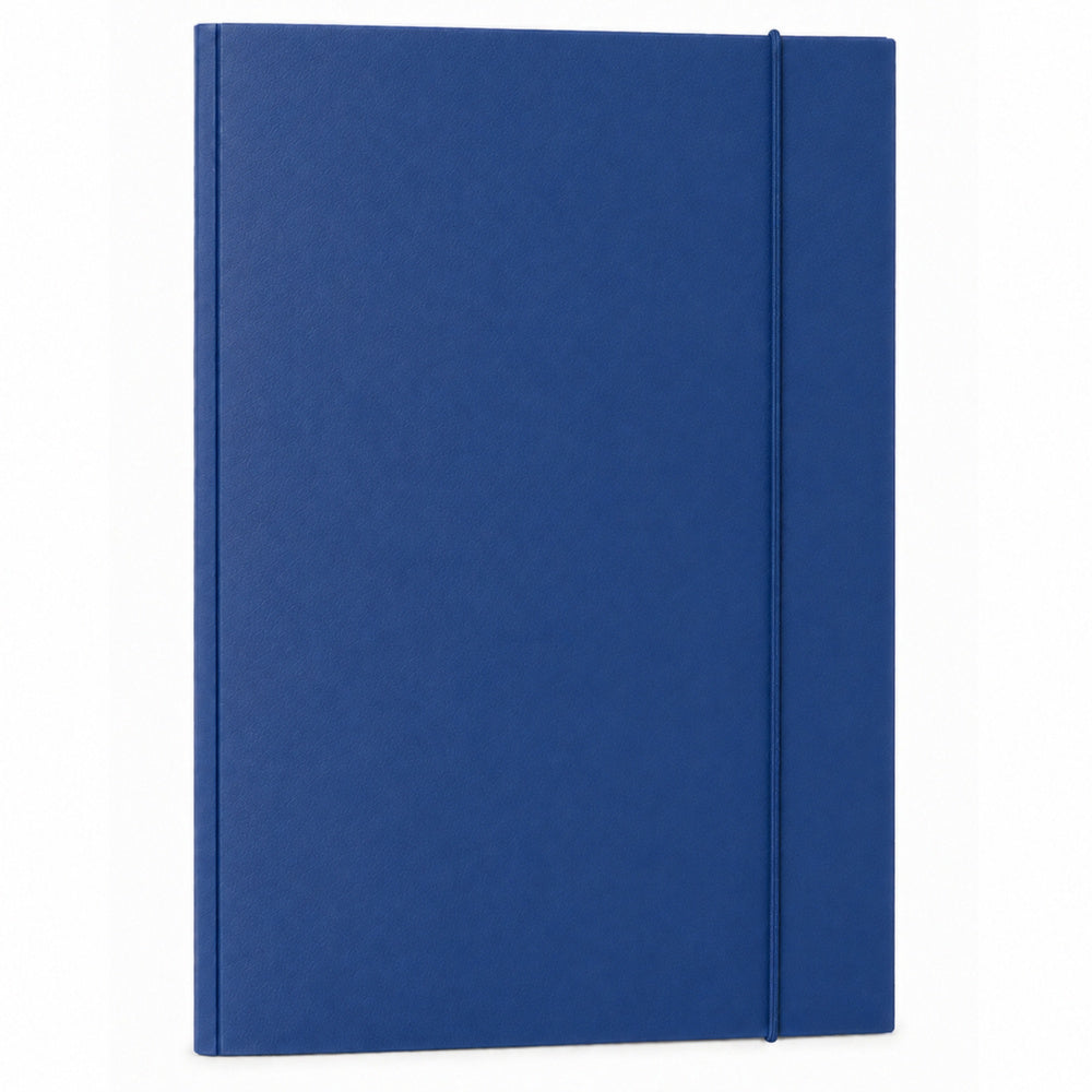 Cardboard Folder with Elastic Band, Lacquered, A4, 300 g/m2, Blue
