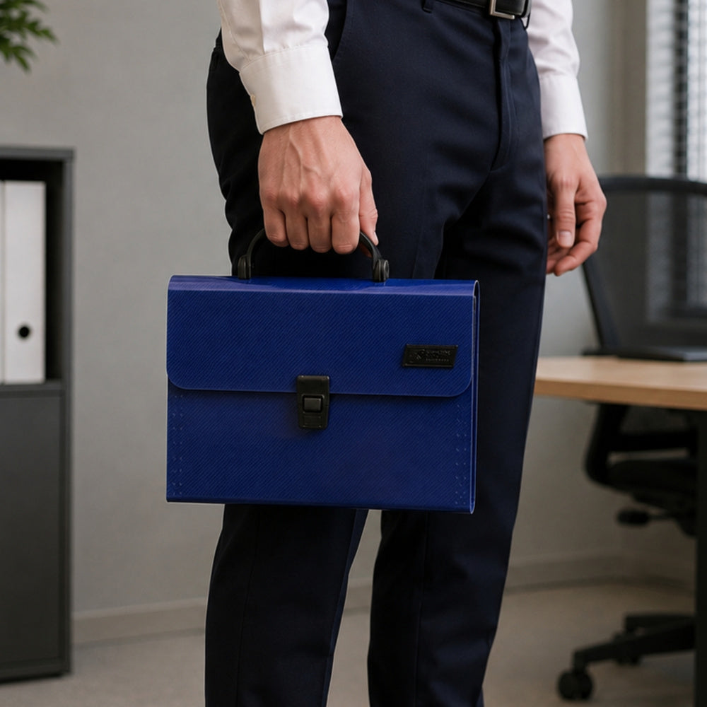 Folder Folder Document Organizer Holder 13 Compartments Blue A4