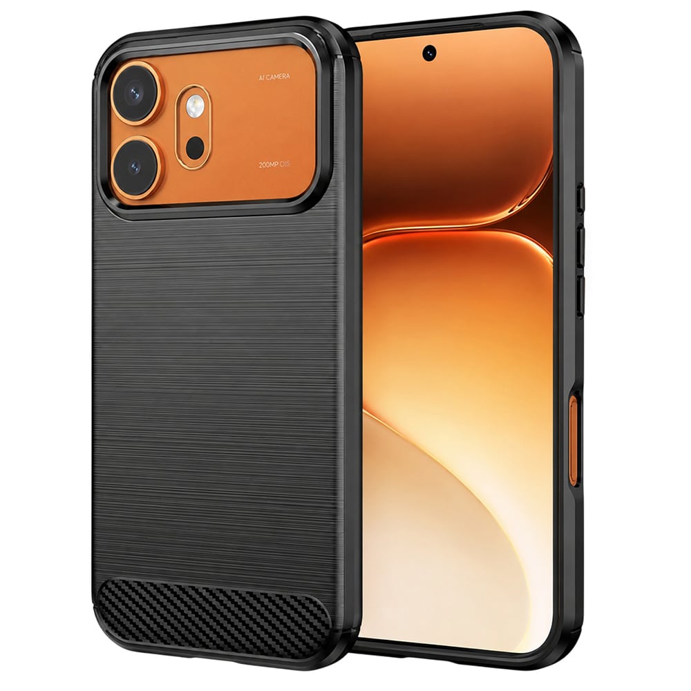 Techsuit Carbon Silicone maska za Honor 600 / 600 Pro – crna
